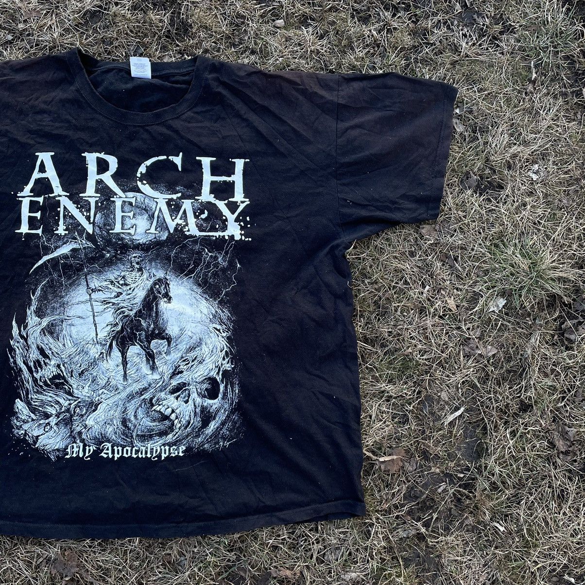 Vintage Vintage 90s Arch Enemy Graphic Tee Dark Metal Grunge Slim XL Size US XL / EU 56 / 4 - 3 Thumbnail