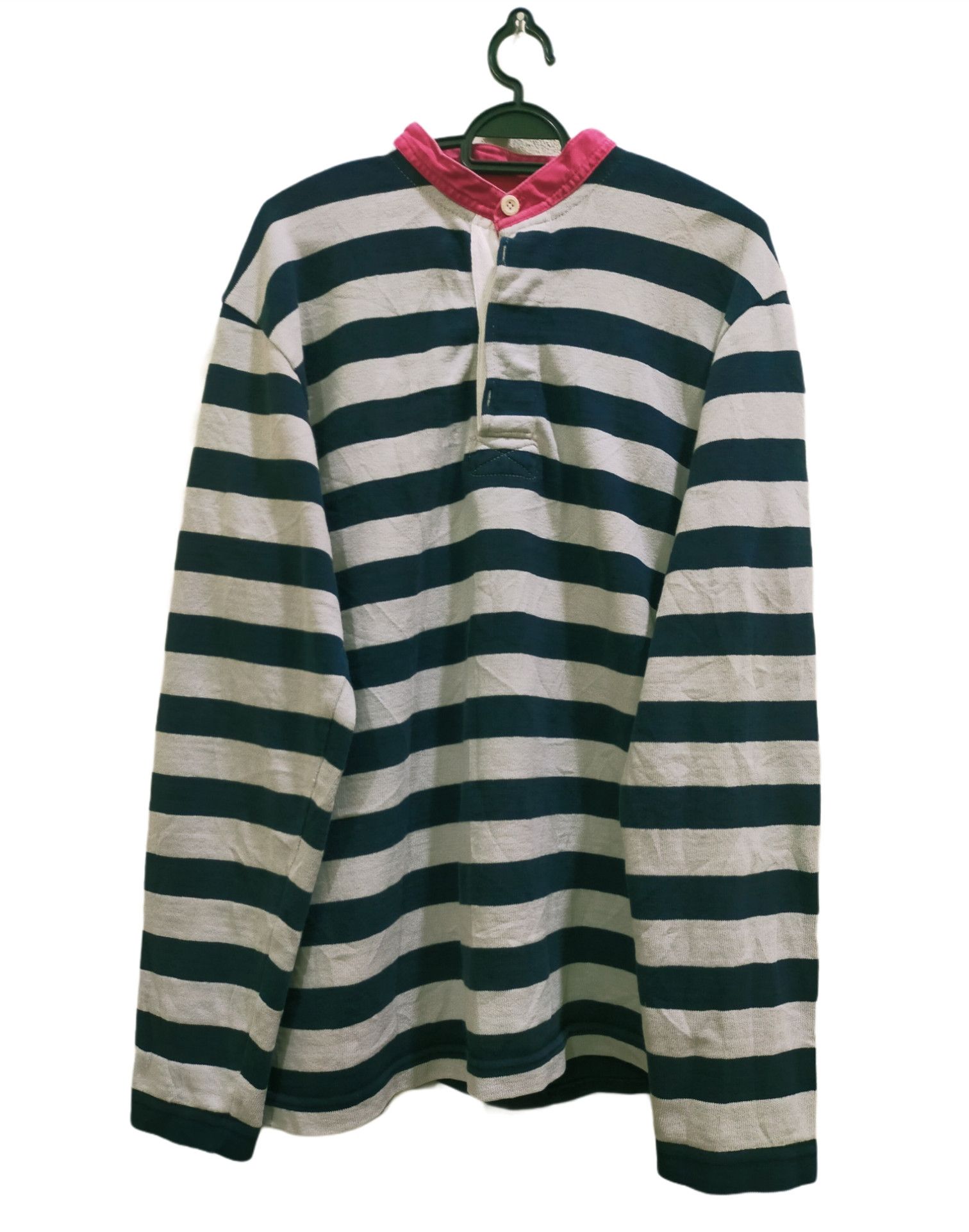 Barbarian × Vintage Vintage Long Sleeve Button Barbarian Rugby Wear Stripe Size US M / EU 48-50 / 2 - 1 Thumbnail