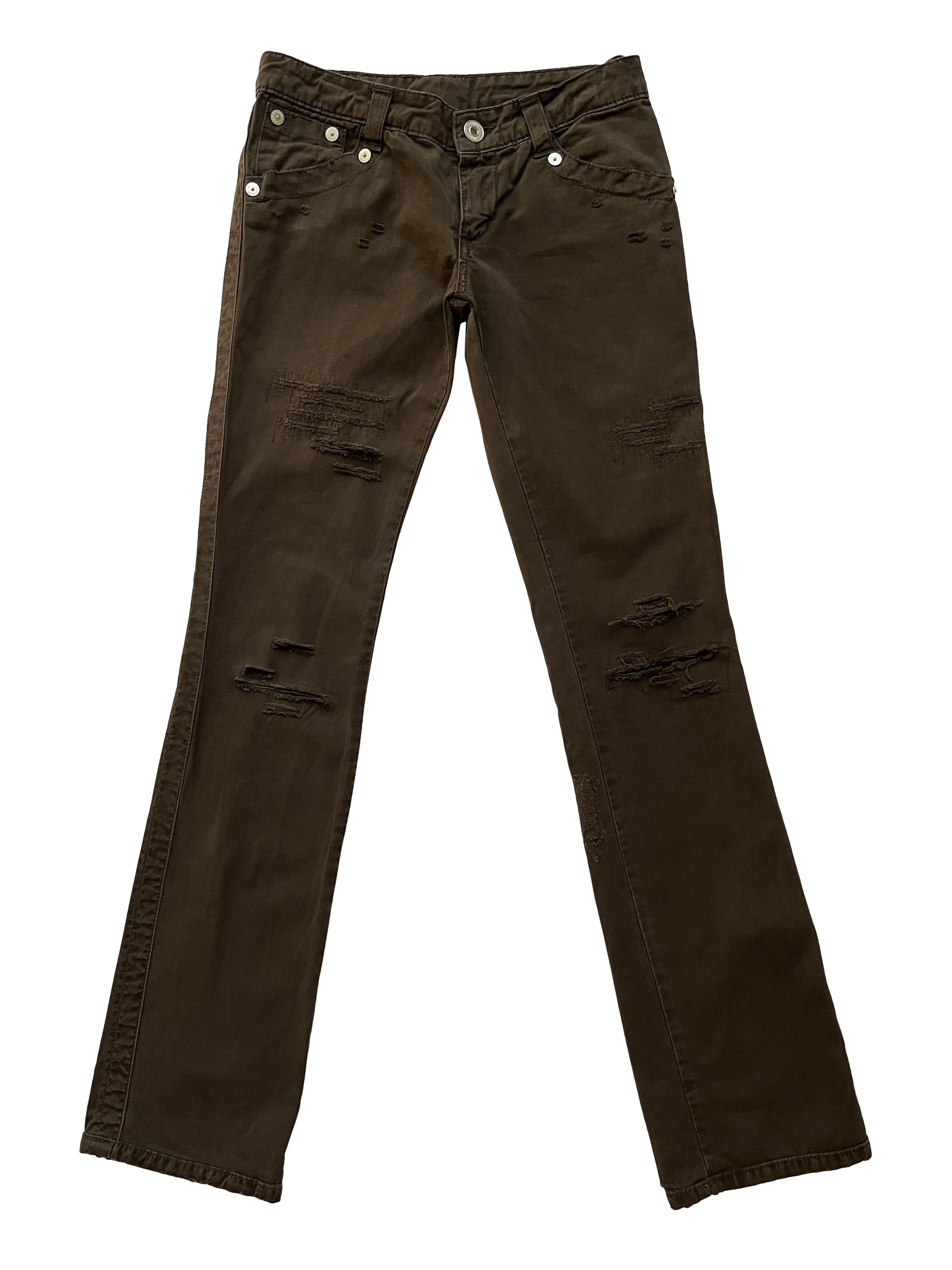 image of 1990's Dirk Bikkembergs Distressed Jeans Pants in Brown, Women's (Size 26)
