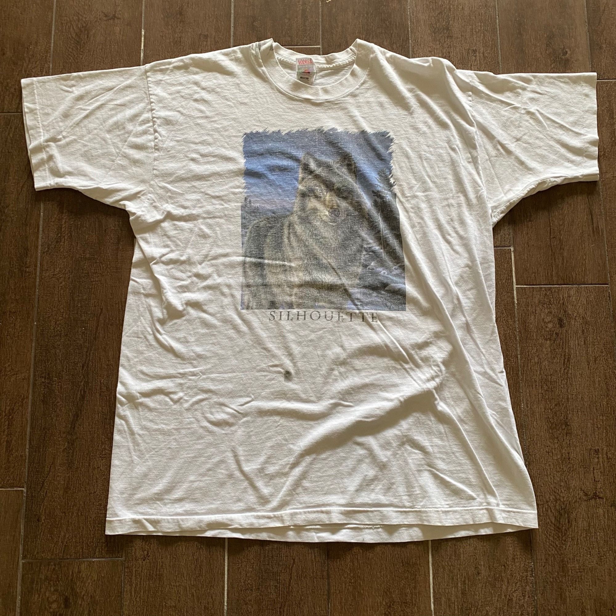 Fruit Of The Loom Vintage 90s Wolf Art Nature Animals Single Stitch T-Shirt Size US XL / EU 56 / 4 - 1 Thumbnail