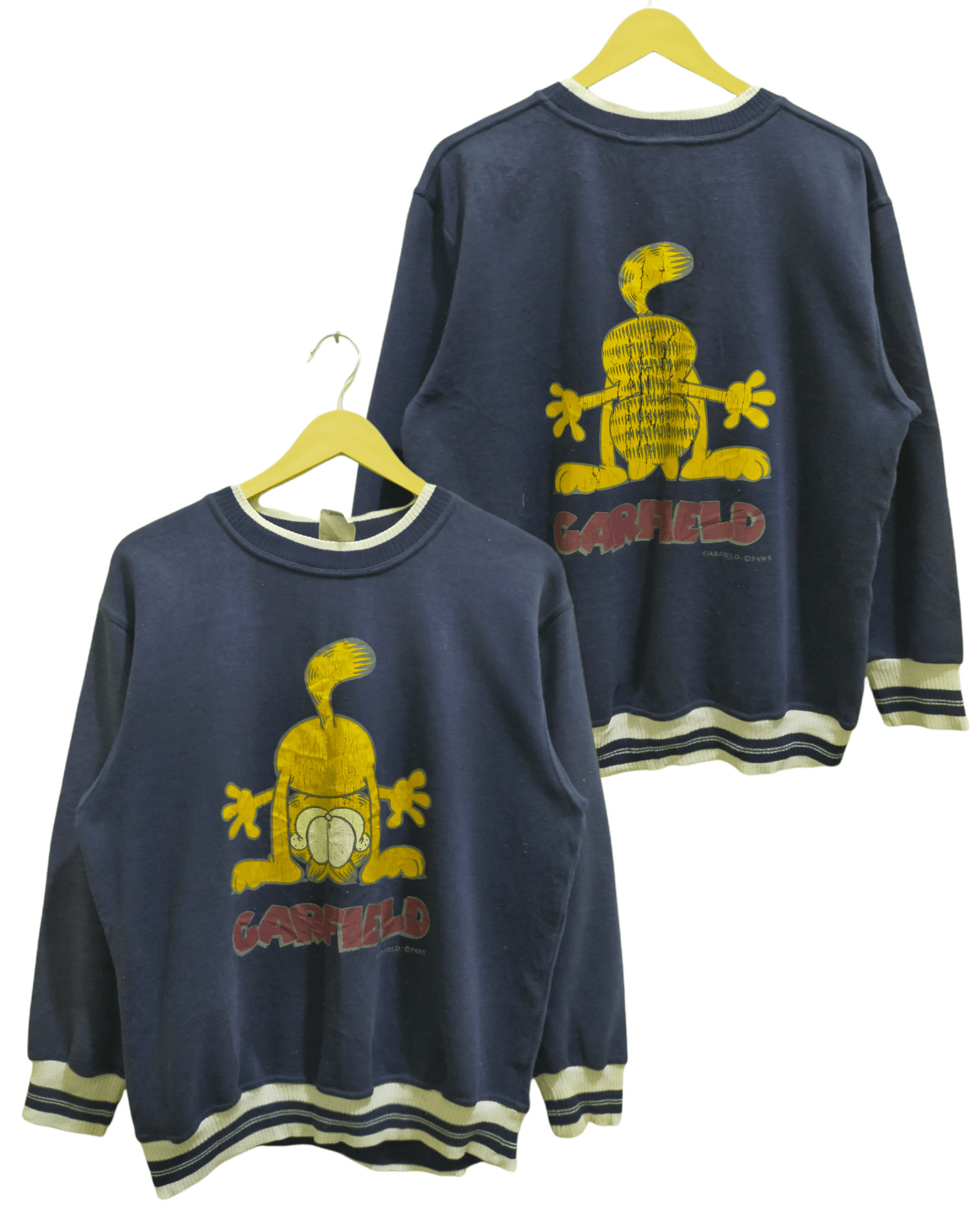 image of Mirror Garfield Paws Sweatshirt in Dark Blue, Men's (Size Medium)