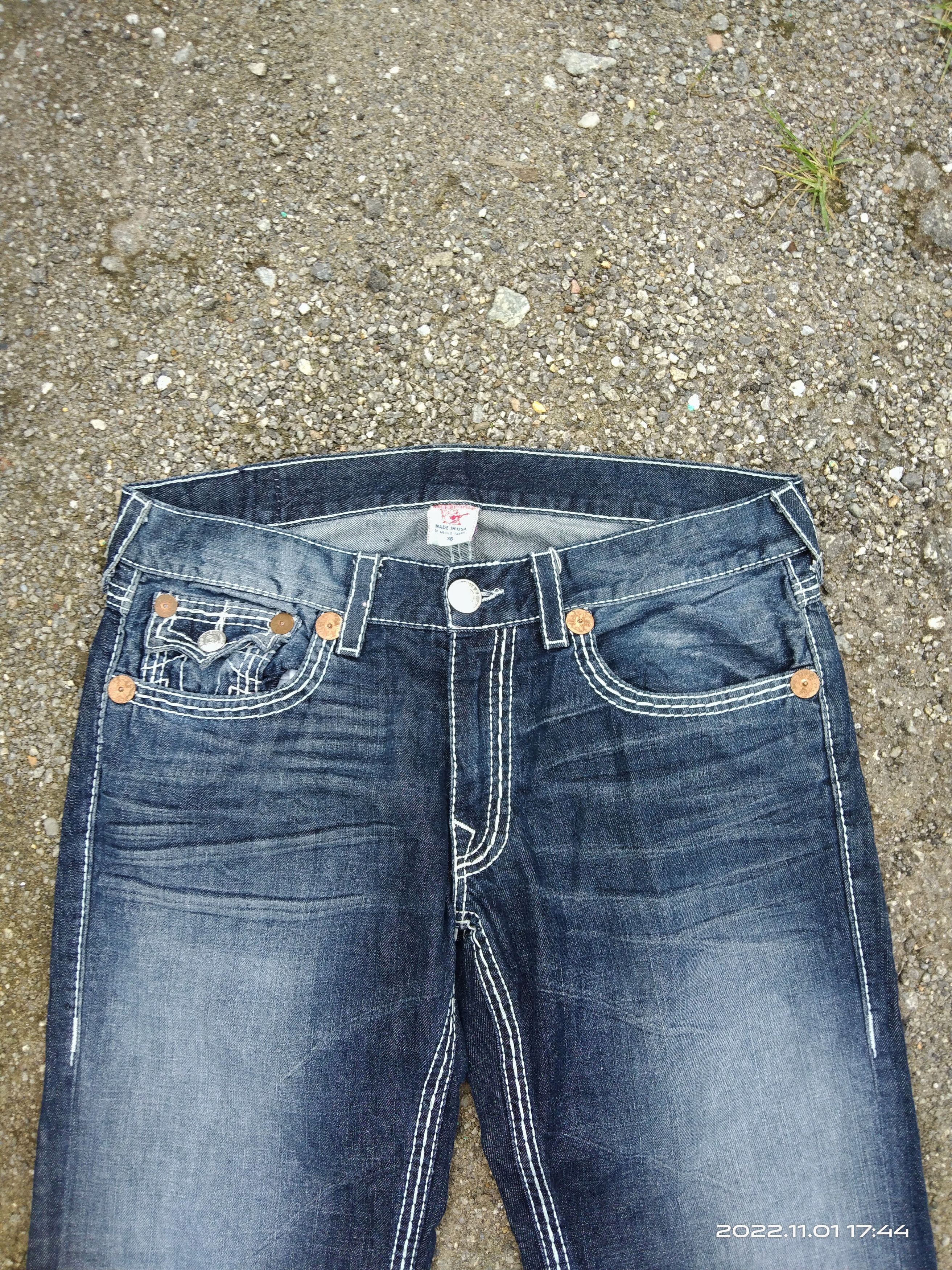 True Religion FLARED🔥VINTAGE 2000s T.RELIGION WASHED BLUE DENIM PANTS Size US 36 / EU 52 - 4 Thumbnail