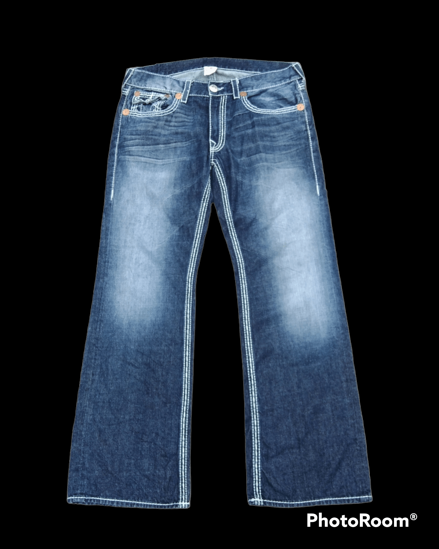 True Religion FLARED🔥VINTAGE 2000s T.RELIGION WASHED BLUE DENIM PANTS Size US 36 / EU 52 - 1 Thumbnail