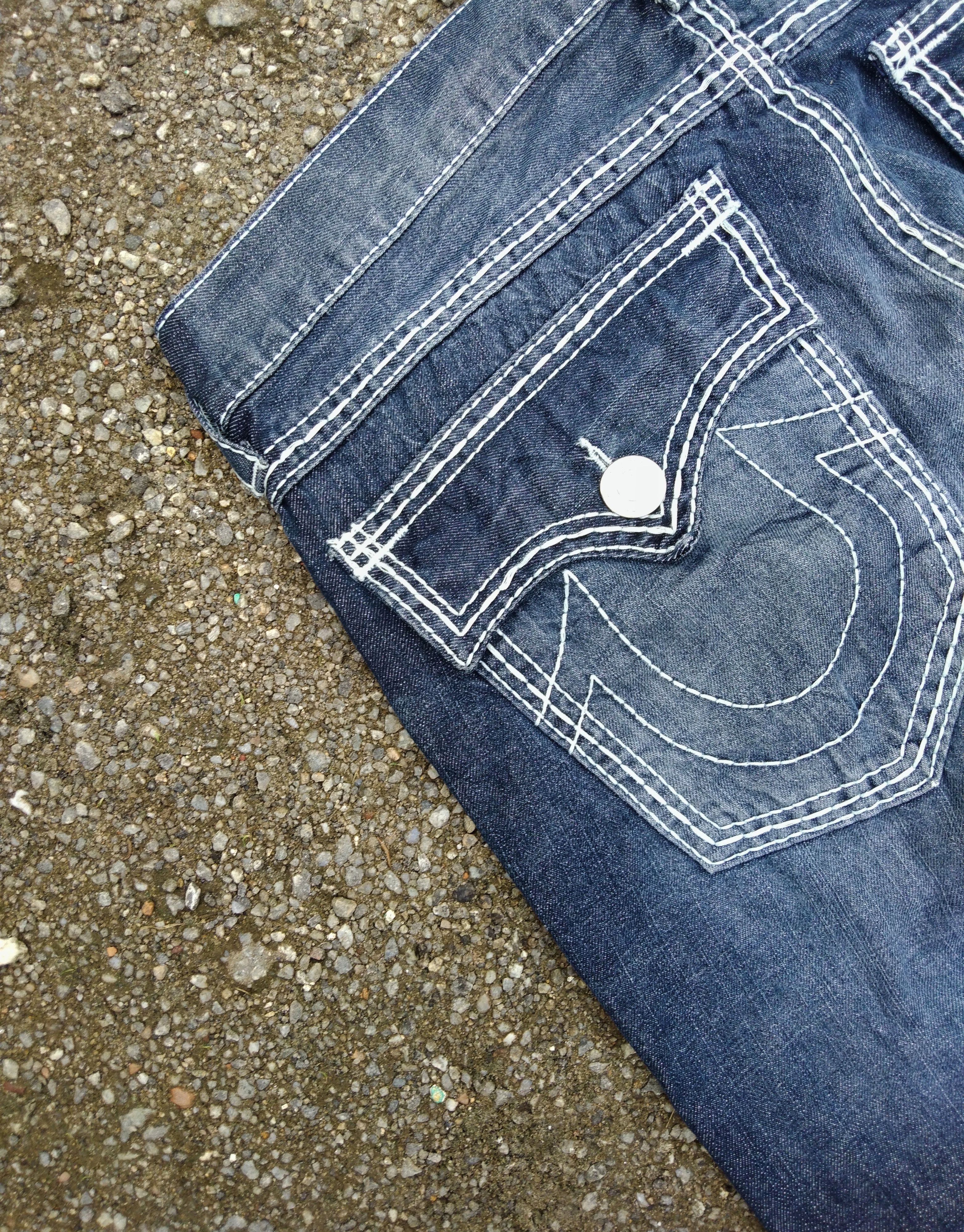 True Religion FLARED🔥VINTAGE 2000s T.RELIGION WASHED BLUE DENIM PANTS Size US 36 / EU 52 - 6 Thumbnail