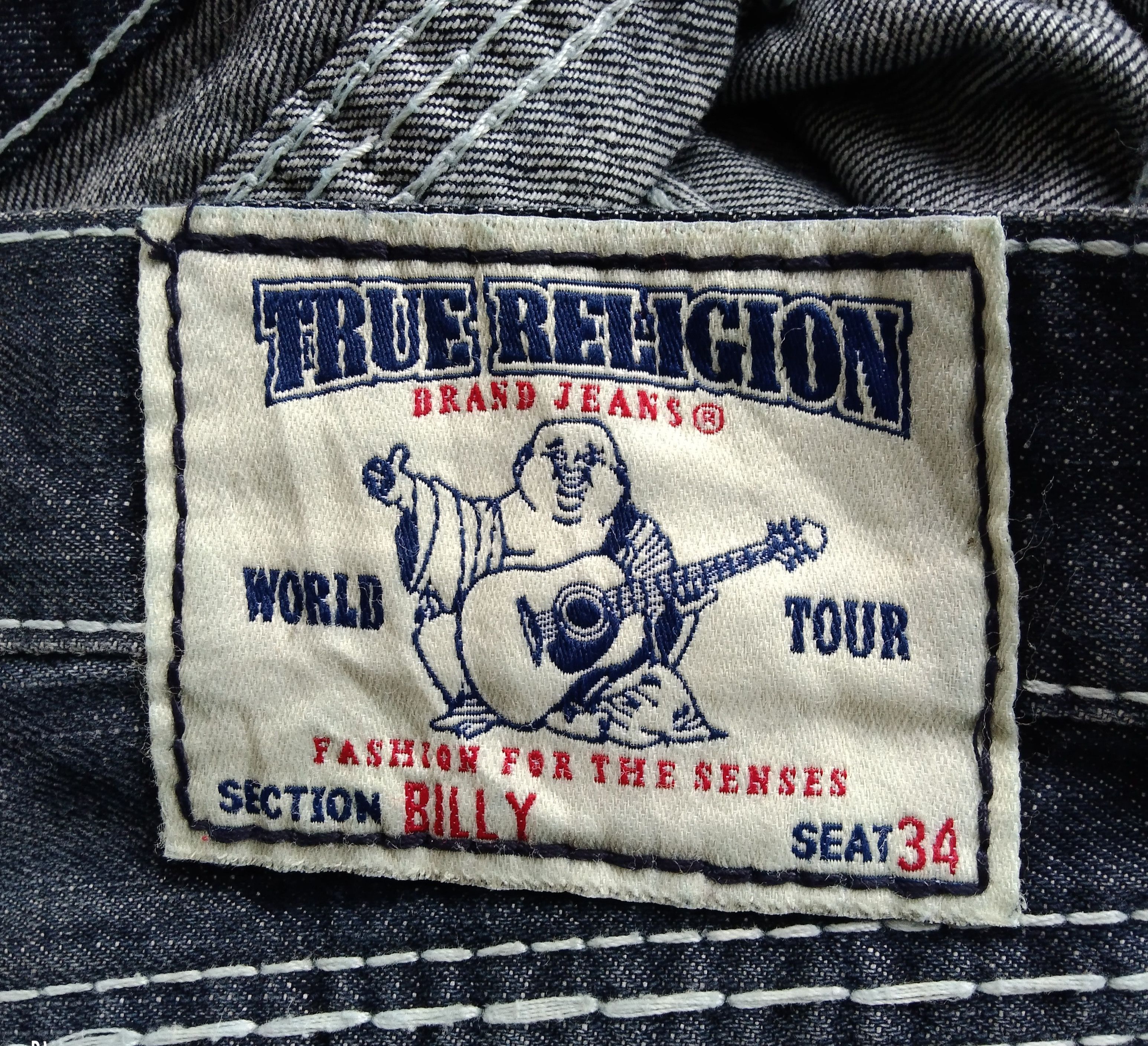 True Religion FLARED🔥VINTAGE 2000s T.RELIGION WASHED BLUE DENIM PANTS Size US 36 / EU 52 - 11 Thumbnail