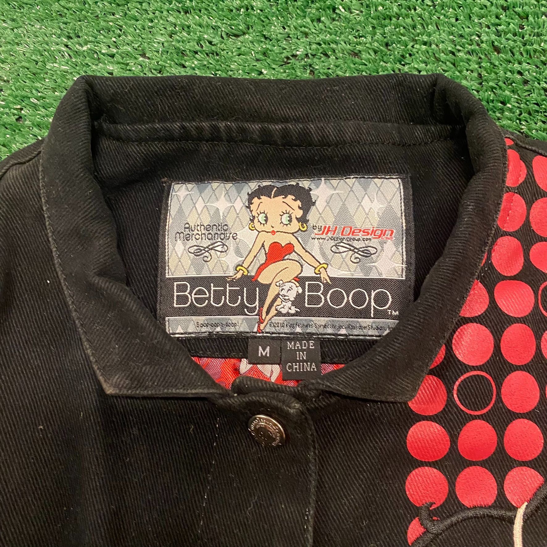 JH Design Crazy Vintage Y2K Betty Boop Racing Bomber Jacket Size US S / EU 44-46 / 1 - 3 Thumbnail