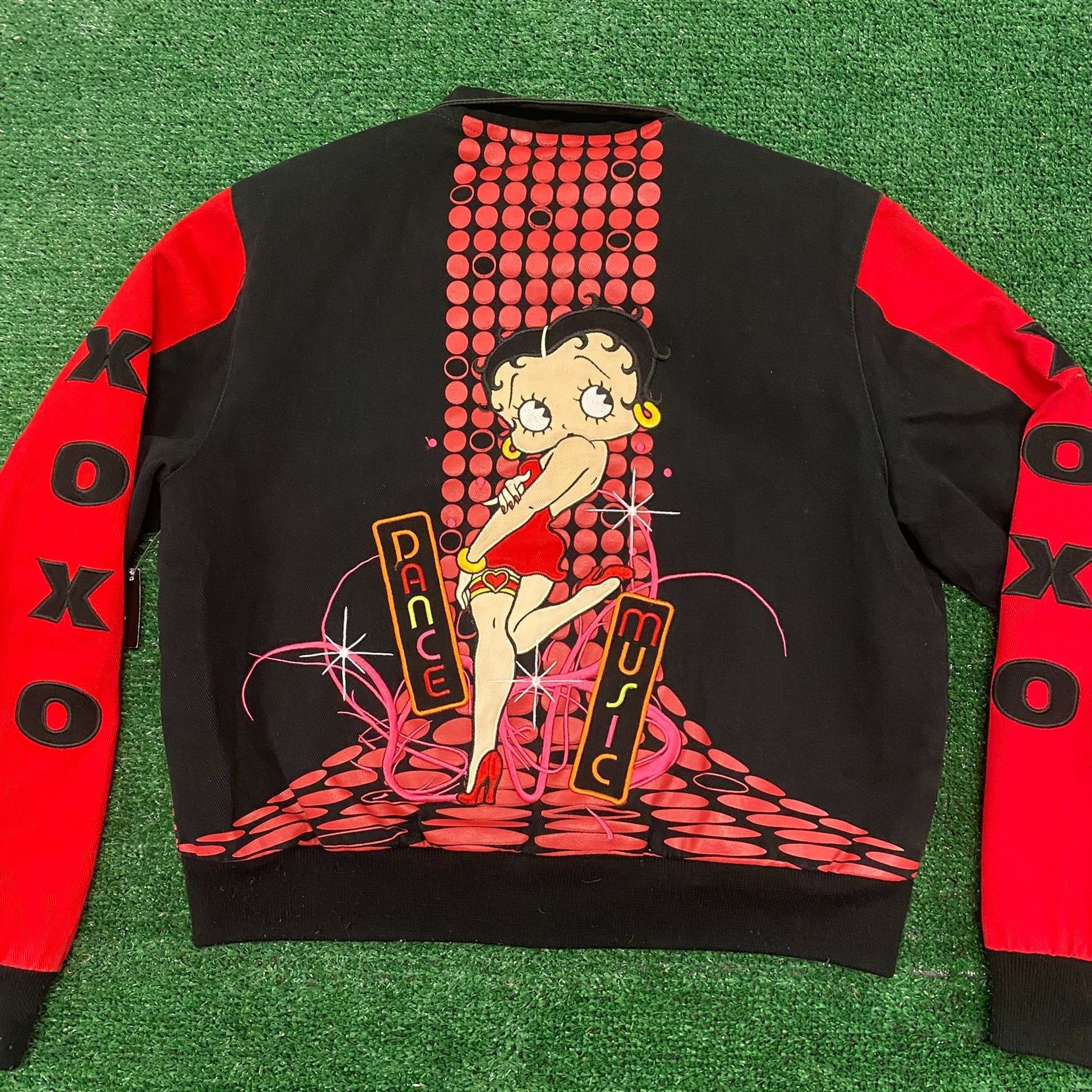 JH Design Crazy Vintage Y2K Betty Boop Racing Bomber Jacket Size US S / EU 44-46 / 1 - 4 Thumbnail