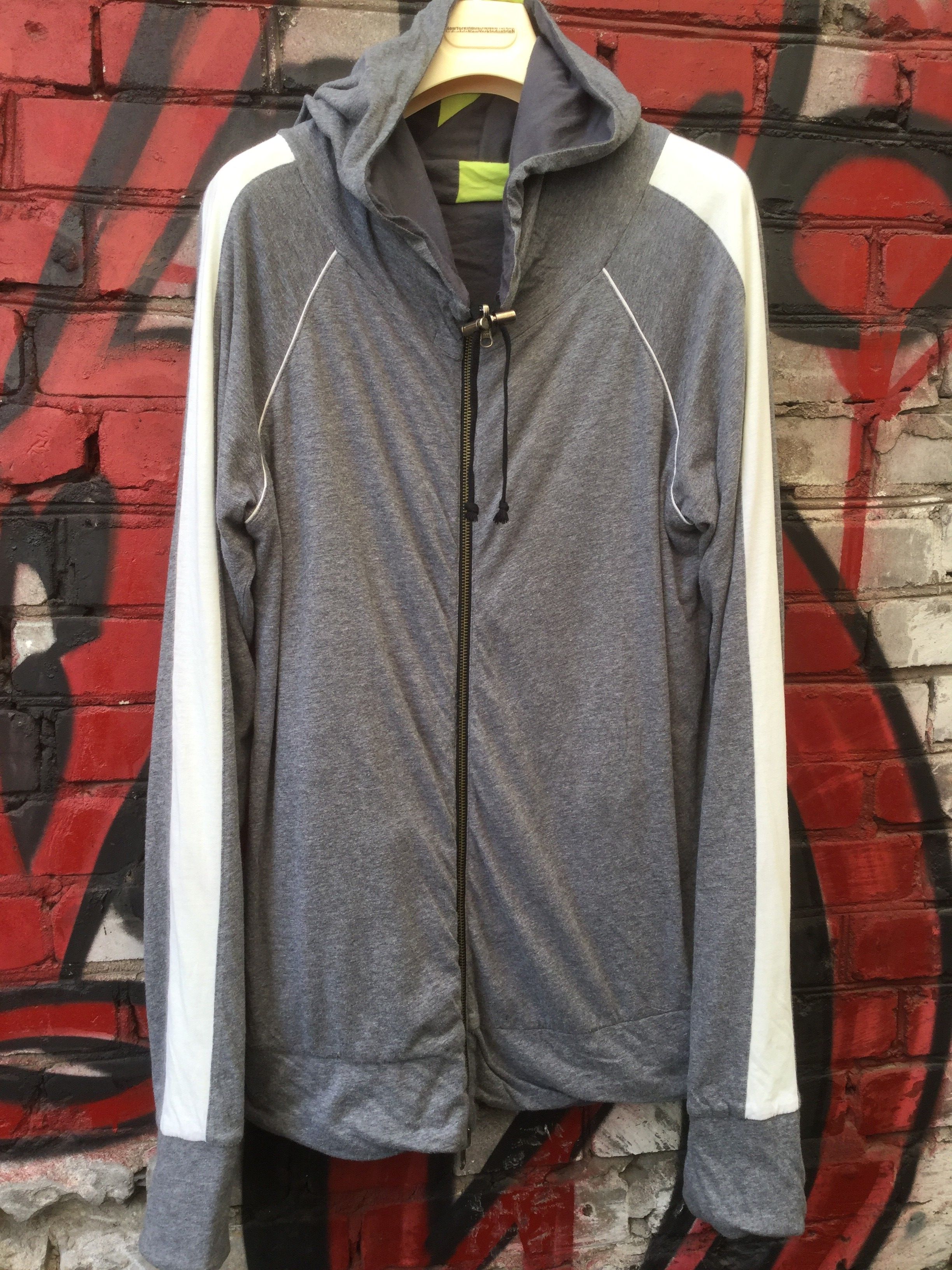 Pre-owned Le Grande Bleu L G B Boxer Reversible Hoodie.like Rick Owens Or Attachment In Grey/salad