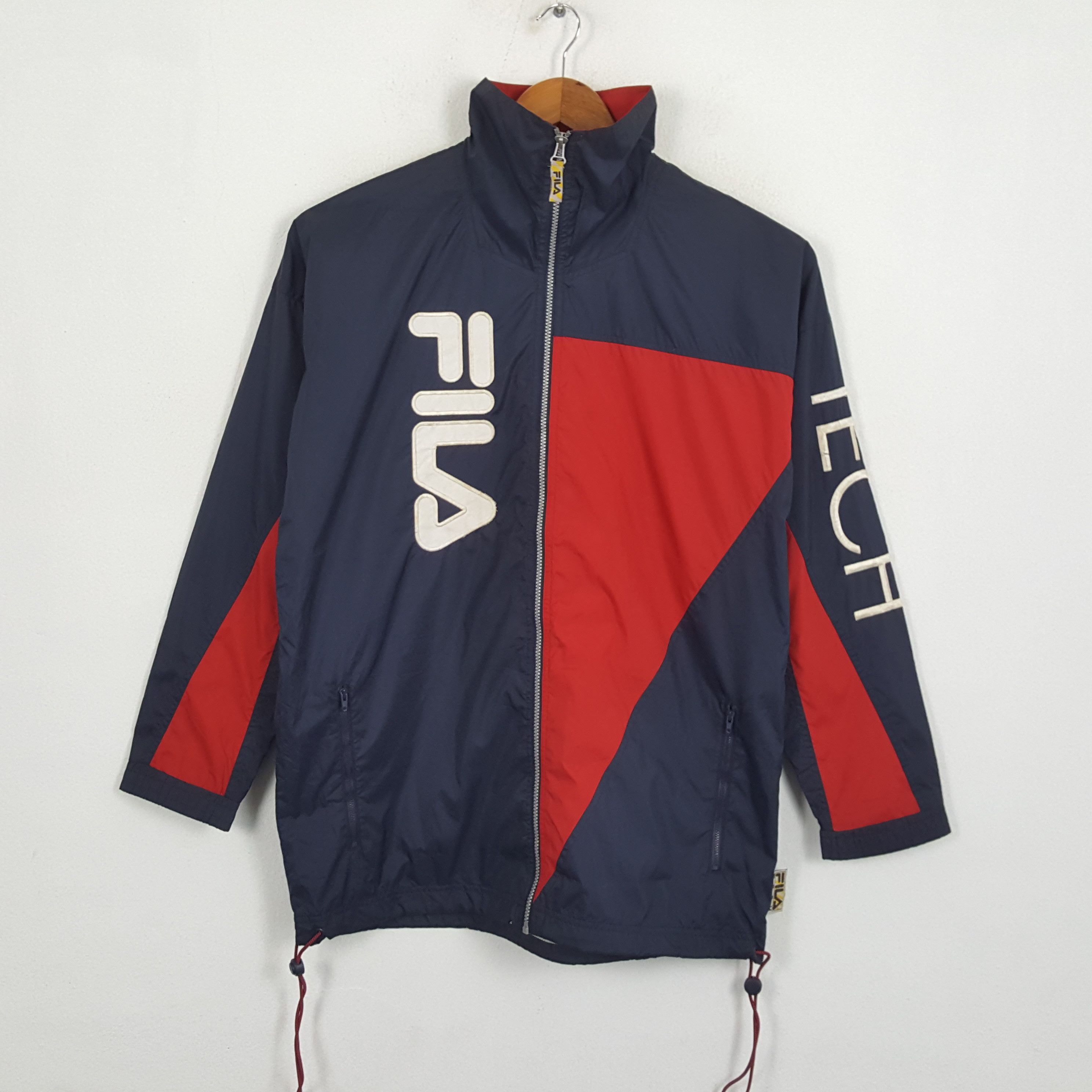 Windbreaker Filatech Tape Jacket Yellow Fila Windbreaker Top
