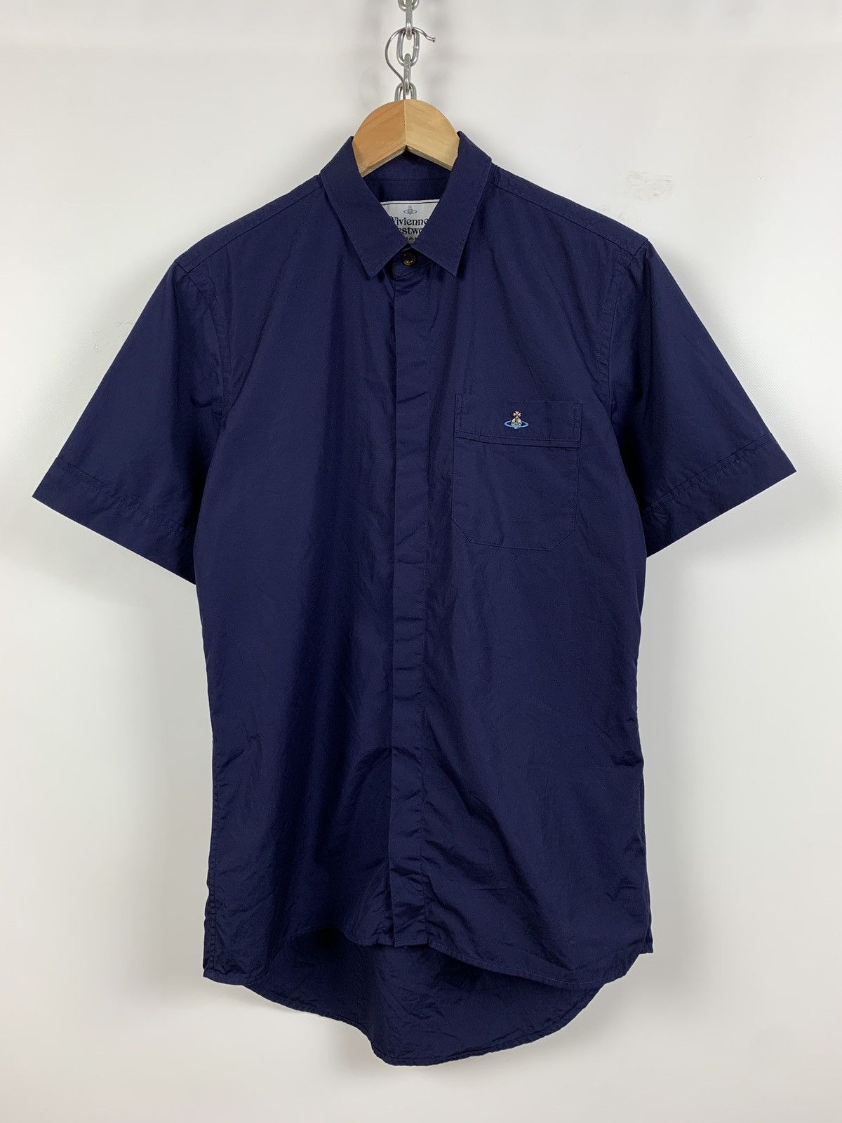 Vivienne Westwood Vivienne Westwood Navy Blue Button Up Short Sleeve Shirt Size US M / EU 48-50 / 2 - 5 Thumbnail