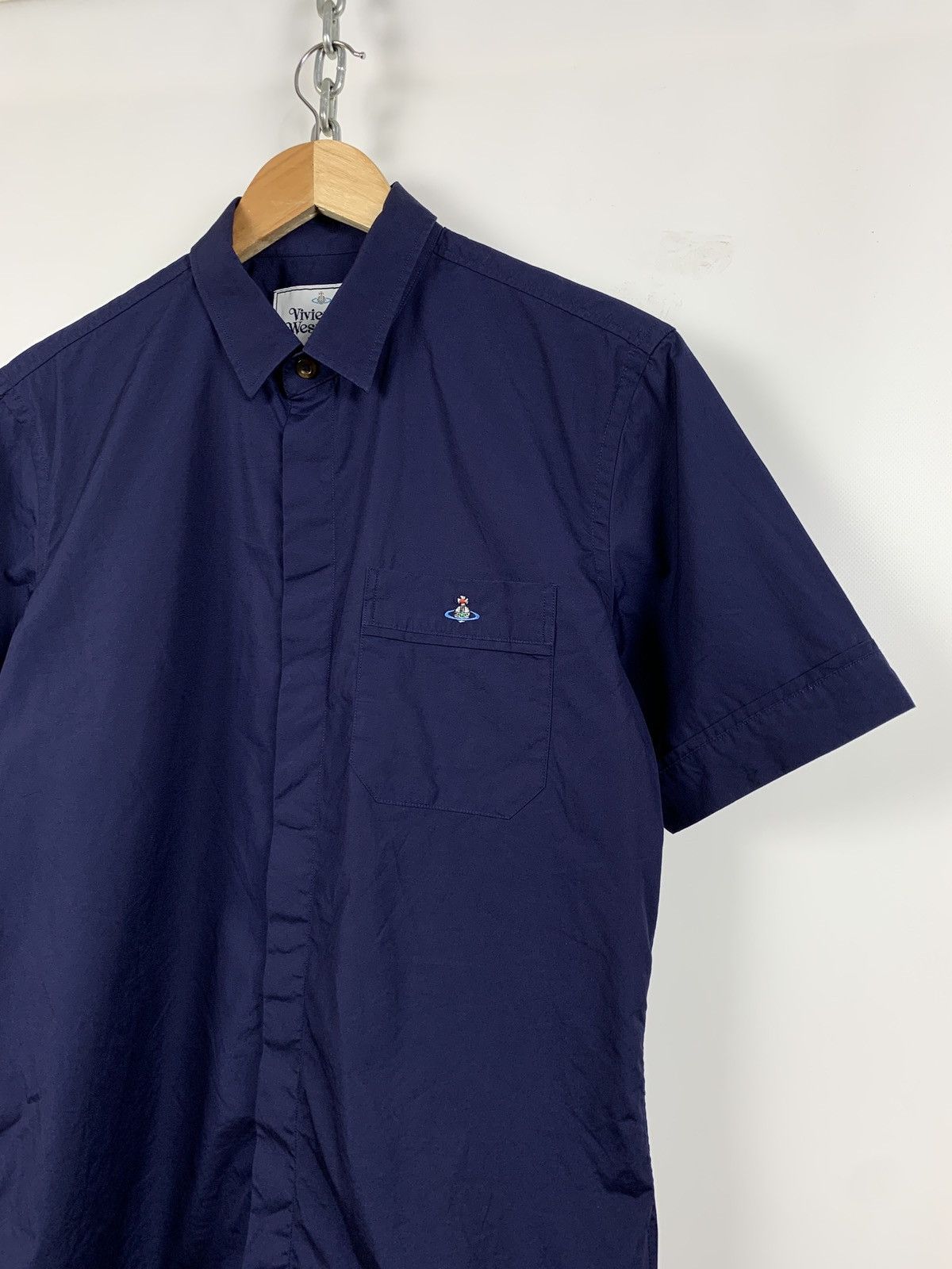 Vivienne Westwood Vivienne Westwood Navy Blue Button Up Short Sleeve Shirt Size US M / EU 48-50 / 2 - 3 Thumbnail