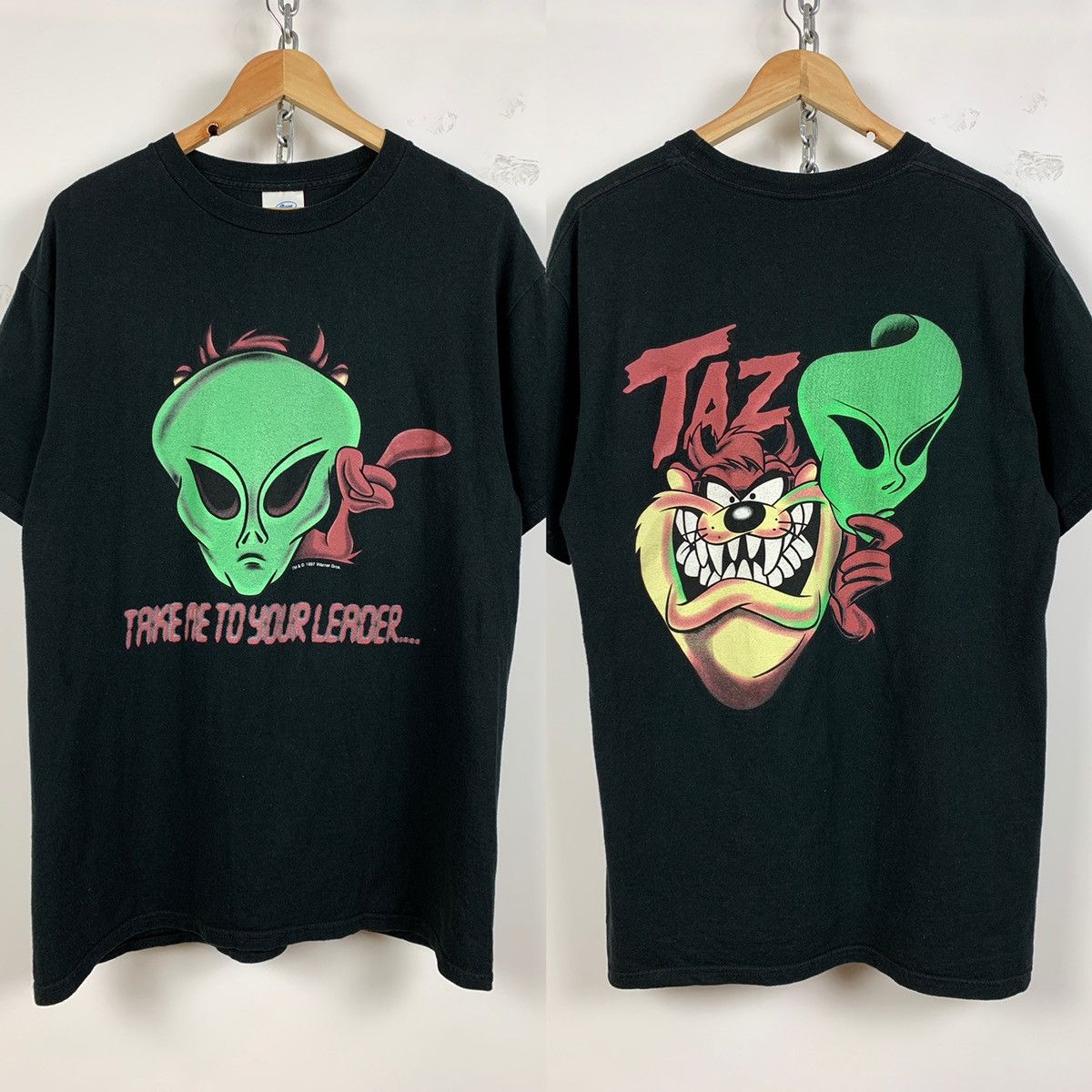 Alien Workshop 1997 Vintage Taz Alien Take Me To Your Leader Black T-Shirt Size US L / EU 52-54 / 3 - 1 Thumbnail