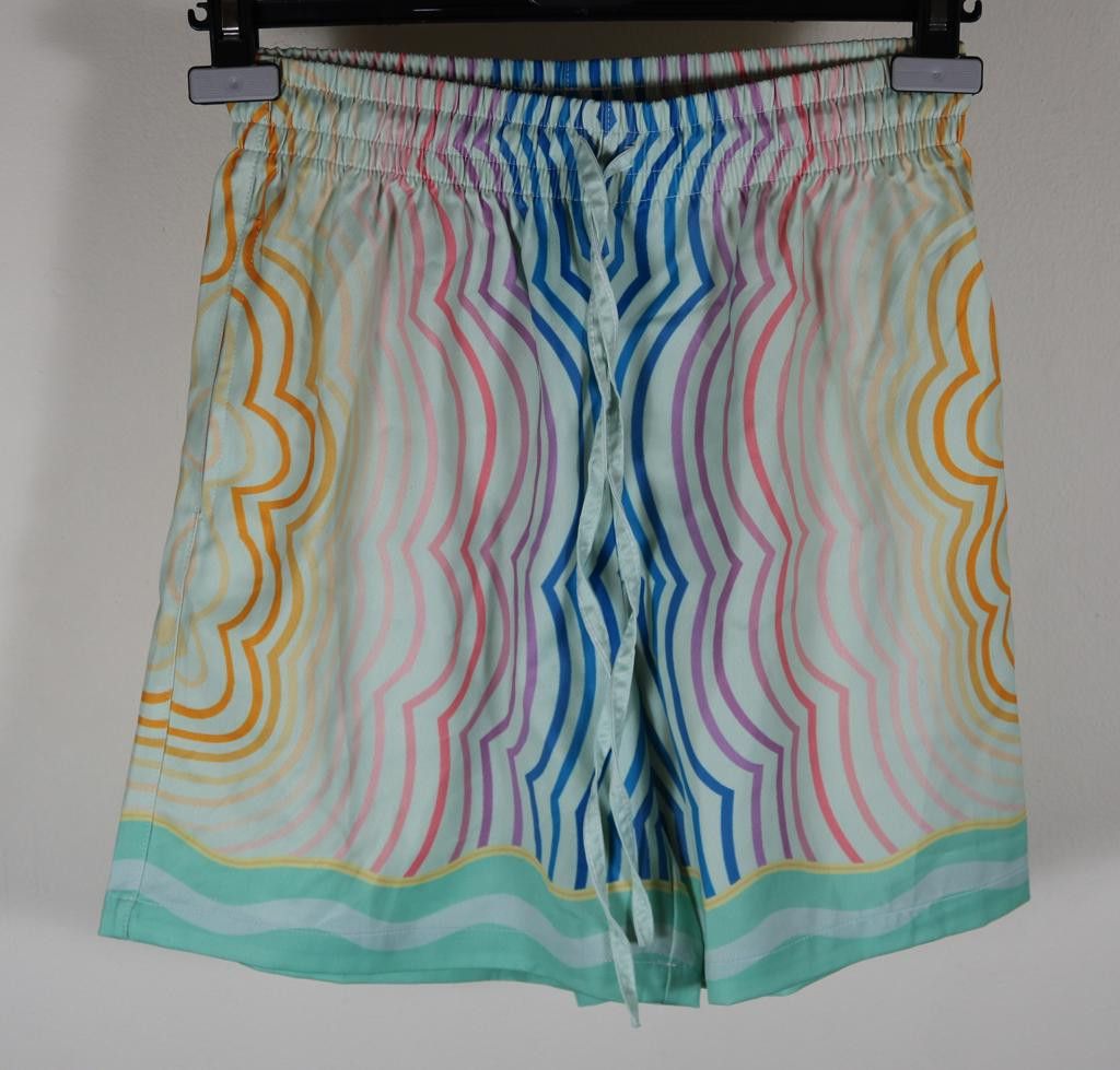 image of Casablanca Lucid Print Silk Shorts Size Large New in Green, Men's