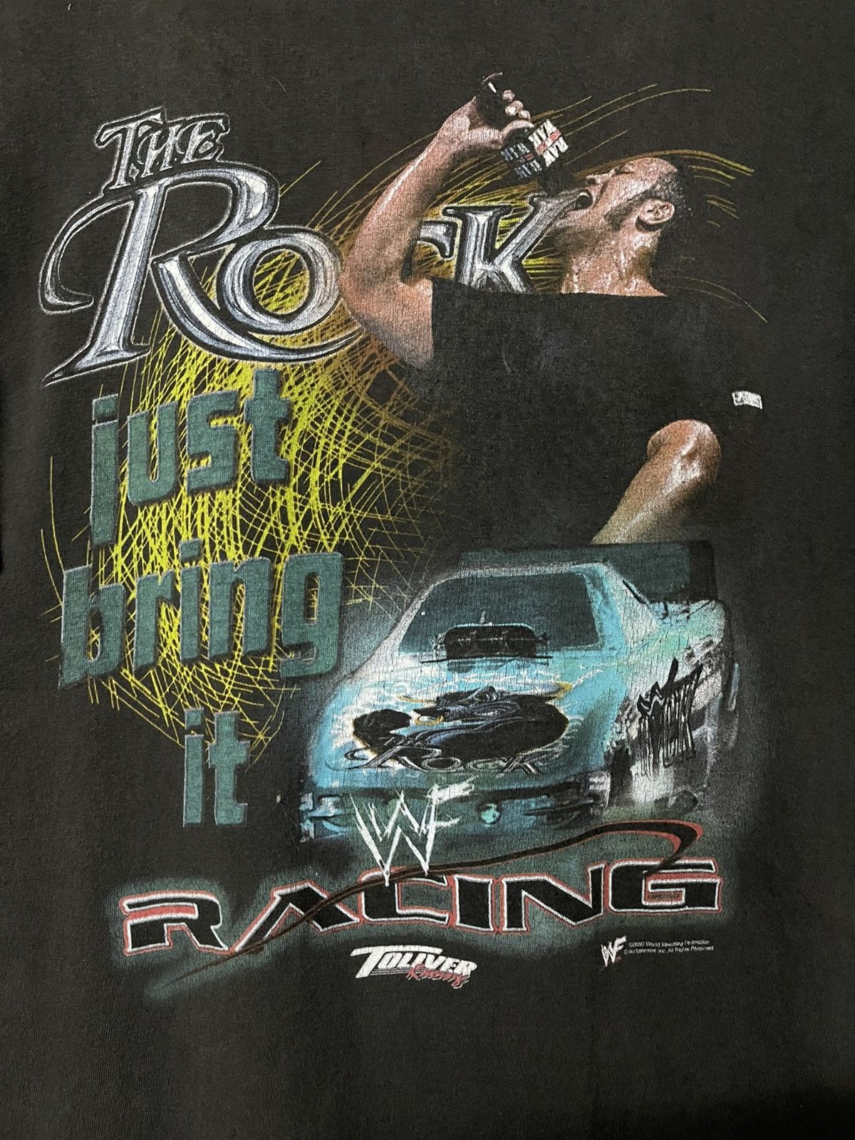 Rap Tees Vintage The Rock Touver Racing Wrestling Faded Tees Size US XL / EU 56 / 4 - 2 Thumbnail