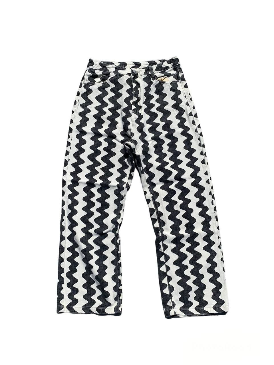 If Six Was Nine Vintage Cider Wave Pattern Retro Punk Wide Leg Pants Size US 29 - 1 Thumbnail