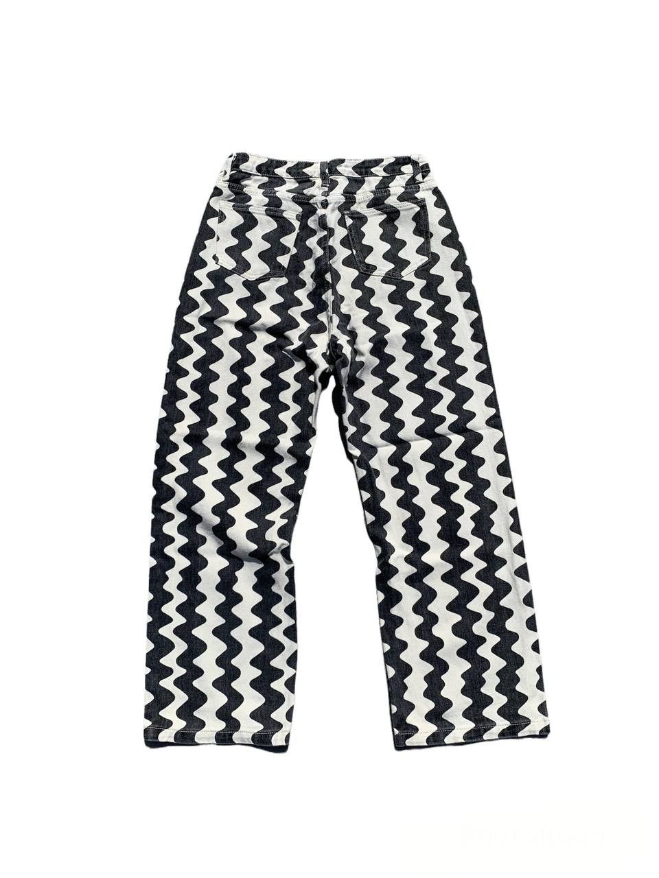 If Six Was Nine Vintage Cider Wave Pattern Retro Punk Wide Leg Pants Size US 29 - 2 Thumbnail