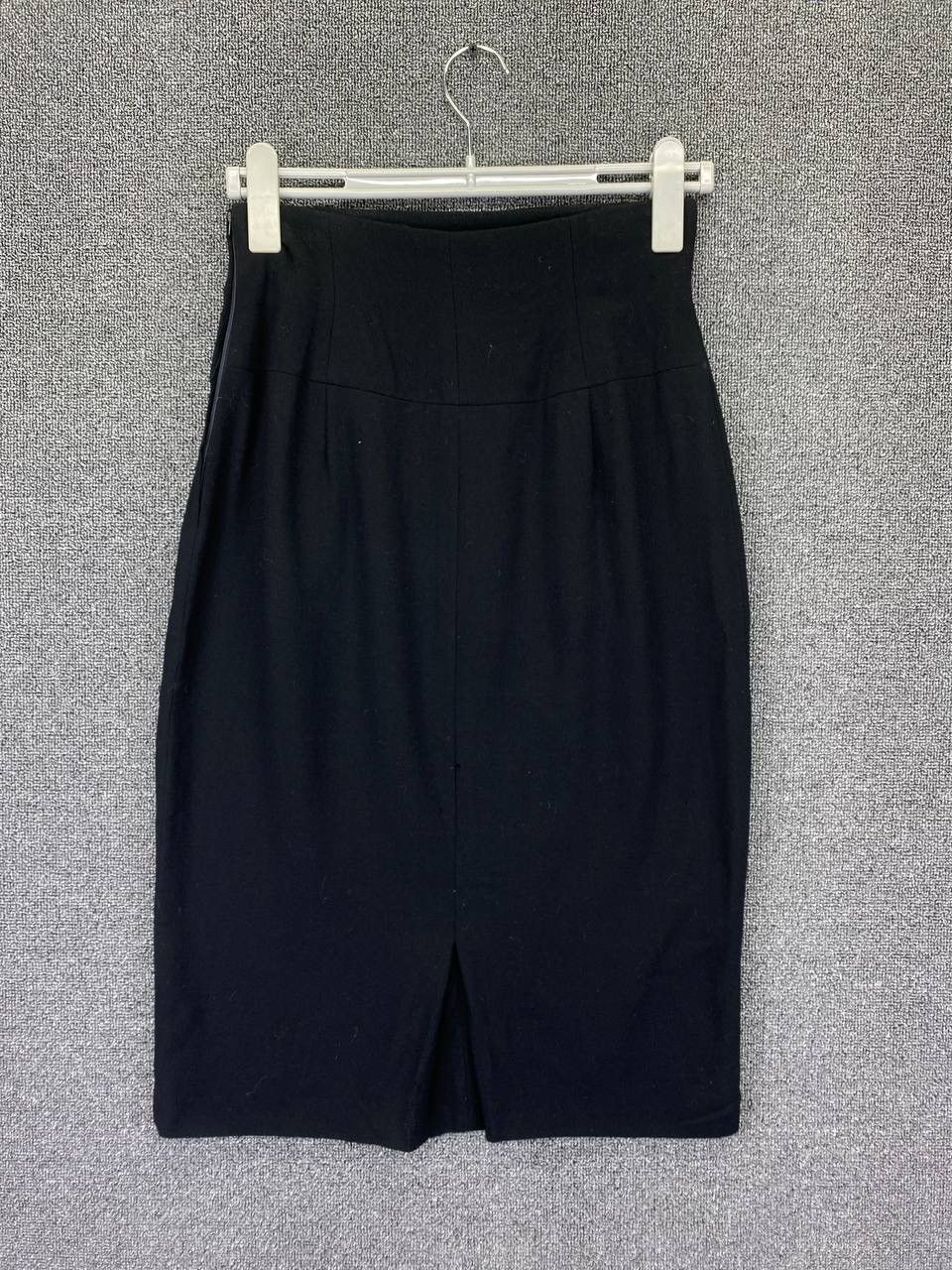 Christian Dior Monsieur Vintage Dior Virgin Wool Full Black Midi Skirts Size 28" / US 6 / IT 42 - 3 Thumbnail