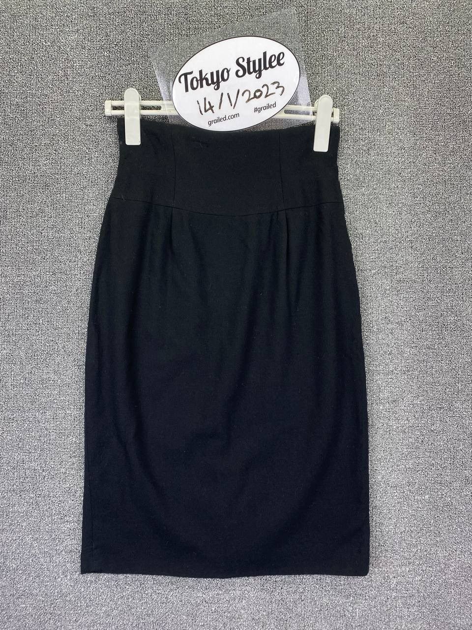 Christian Dior Monsieur Vintage Dior Virgin Wool Full Black Midi Skirts Size 28" / US 6 / IT 42 - 1 Thumbnail