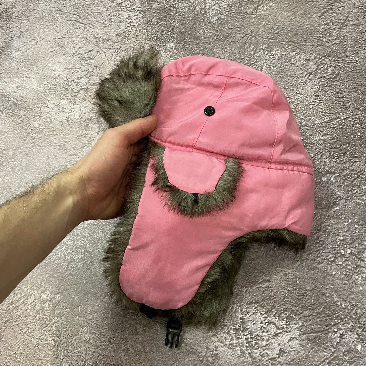 Vintage Vintage Y2K Mohair Fur Trapper Beanie Pink Alt Goth Logo OS Size ONE SIZE - 4 Thumbnail