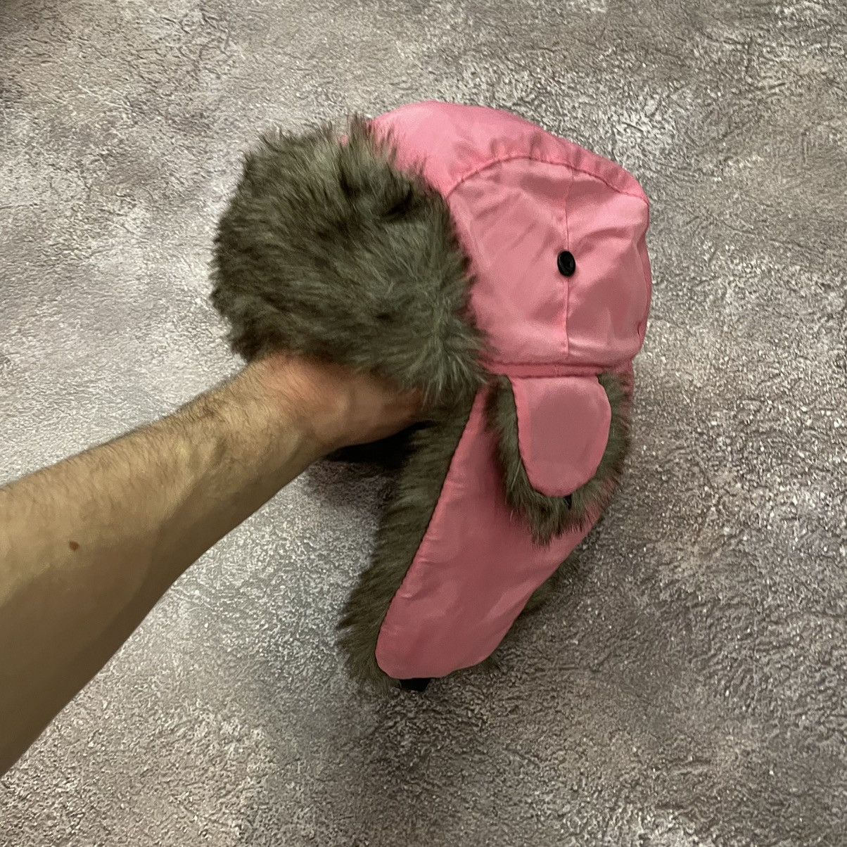 Vintage Vintage Y2K Mohair Fur Trapper Beanie Pink Alt Goth Logo OS Size ONE SIZE - 5 Thumbnail
