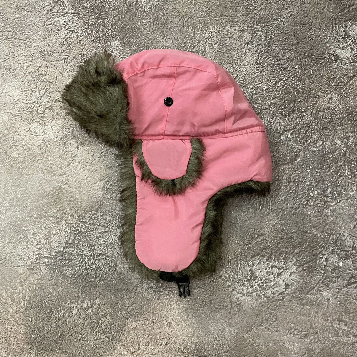 Vintage Vintage Y2K Mohair Fur Trapper Beanie Pink Alt Goth Logo OS Size ONE SIZE - 2 Thumbnail