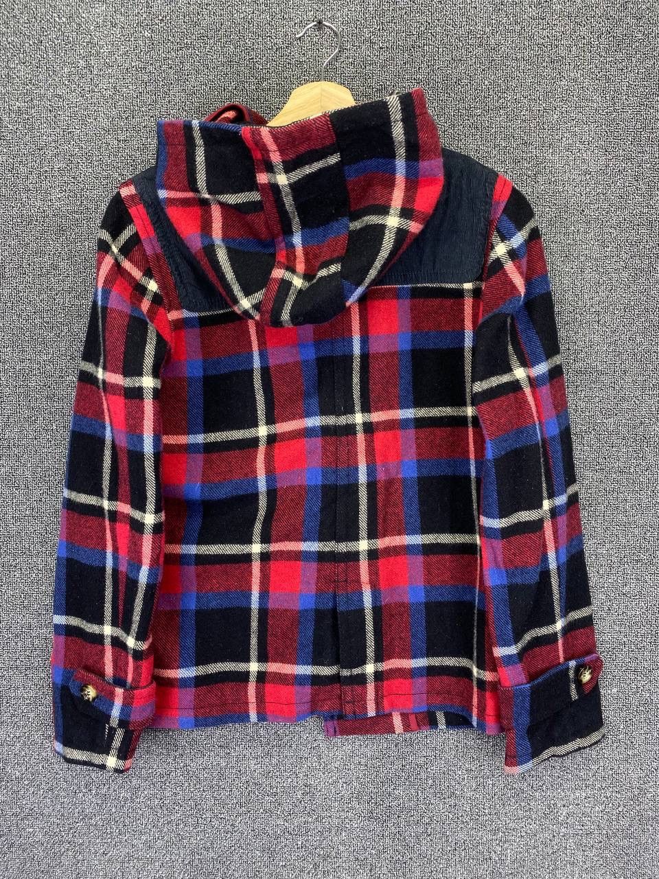 Levi's Levis Checkered Plaid Wool Duffle Coats Hooded Jacket Size M / US 6-8 / IT 42-44 - 9 Thumbnail