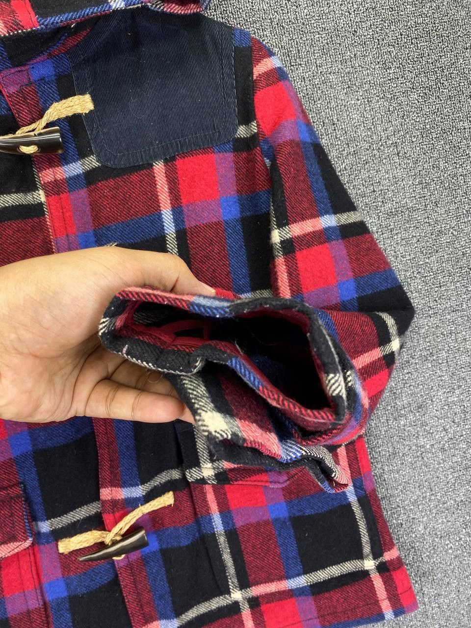 Levi's Levis Checkered Plaid Wool Duffle Coats Hooded Jacket Size M / US 6-8 / IT 42-44 - 8 Thumbnail