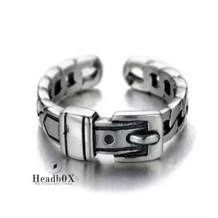 Jewelry Silver Color Belt Buckle Open Ring Size ONE SIZE - 1 Thumbnail