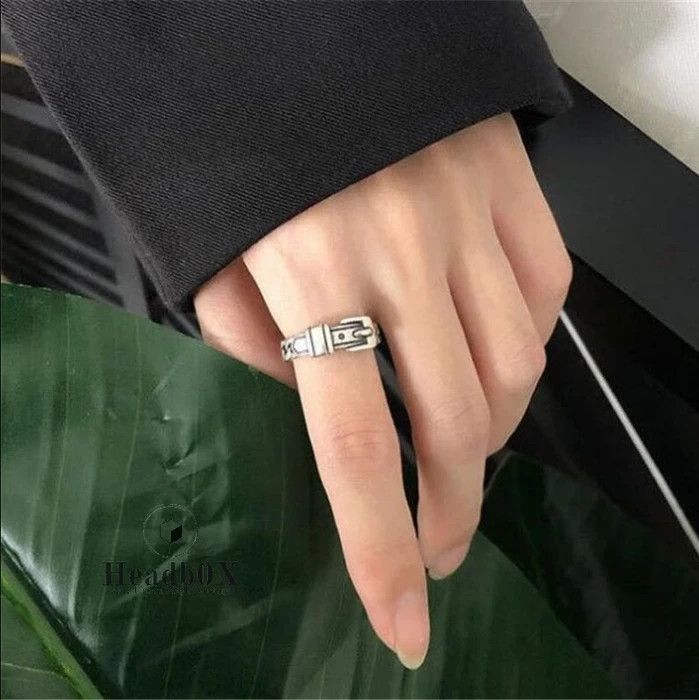 Jewelry Silver Color Belt Buckle Open Ring Size ONE SIZE - 2 Thumbnail