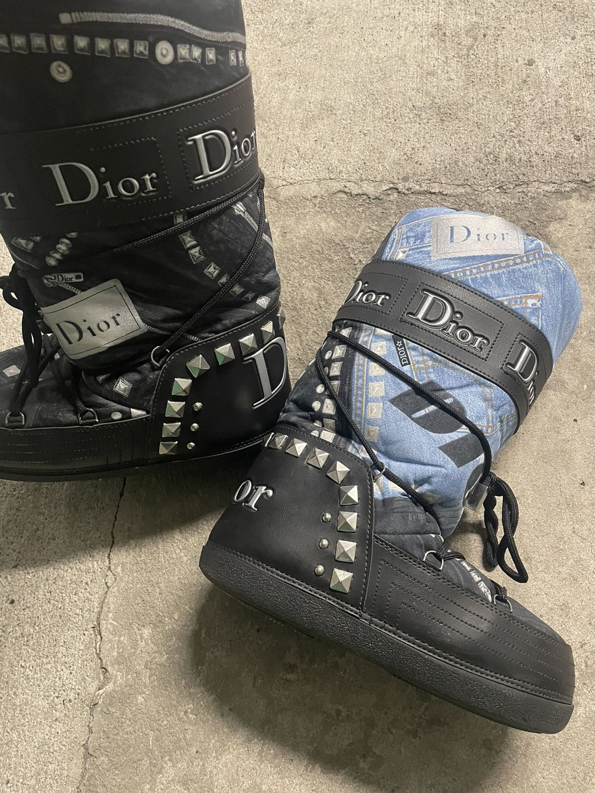 Dior 2006 Dior Galliano Denim Print Moon Boots Size US 9 / IT 39 - 4 Thumbnail