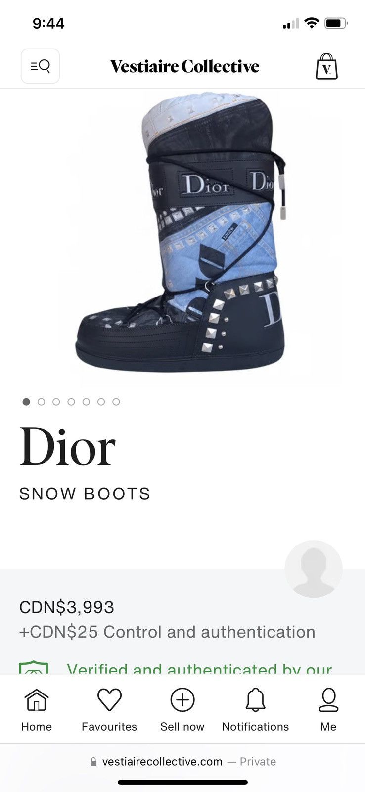 Dior 2006 Dior Galliano Denim Print Moon Boots Size US 9 / IT 39 - 10 Thumbnail