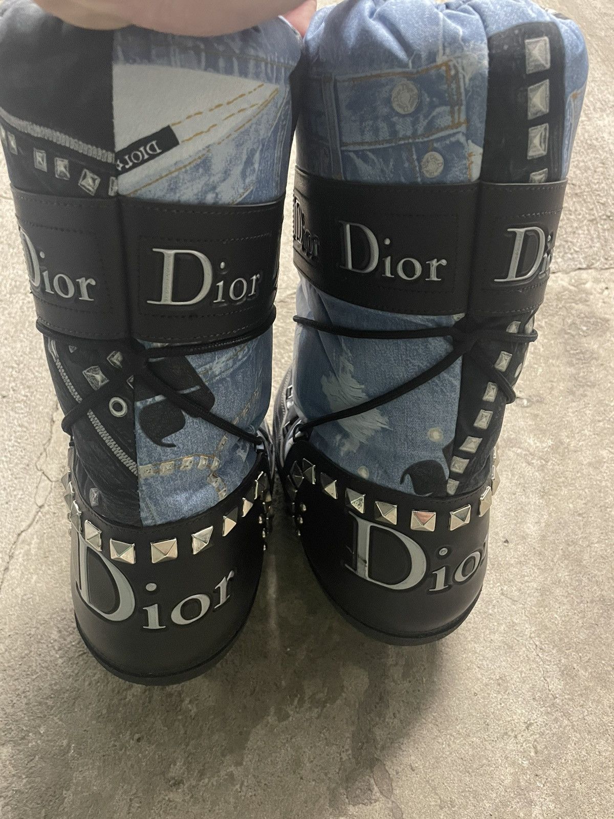 Dior 2006 Dior Galliano Denim Print Moon Boots Size US 9 / IT 39 - 3 Thumbnail