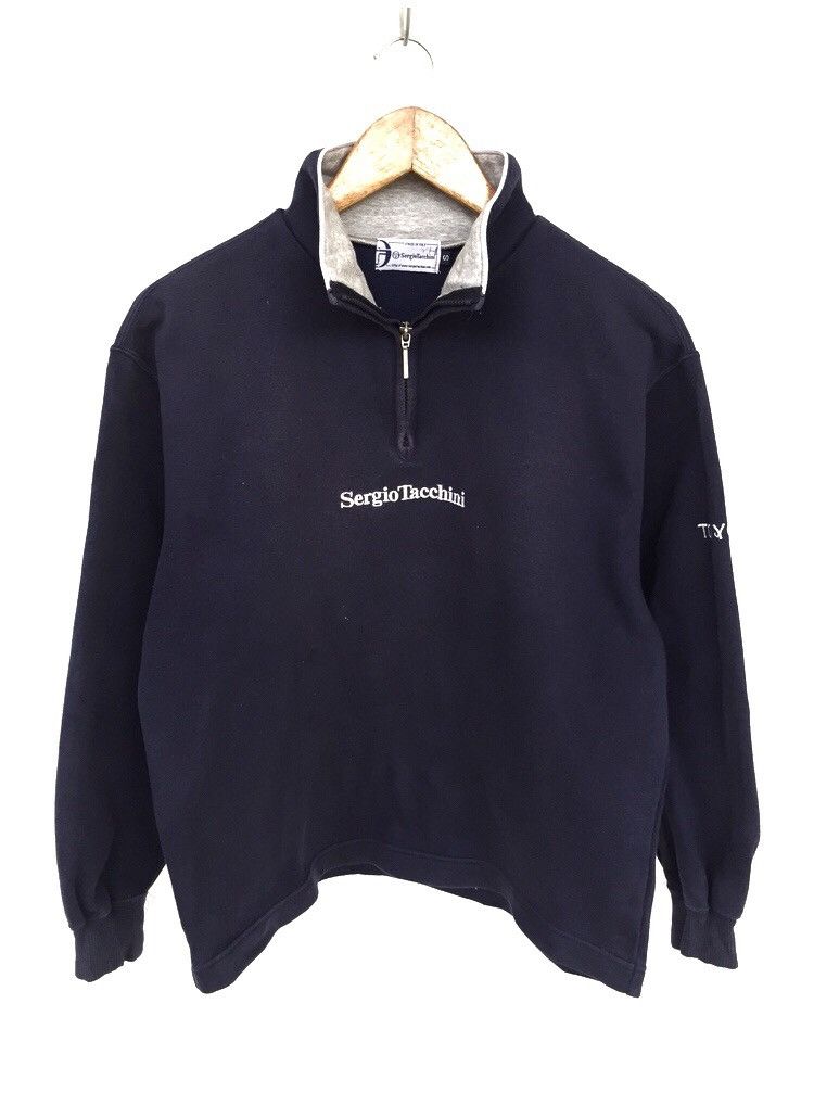 Sergio Tacchini 90s Sergio Tachini Spellout Half Zip Sweater Size US M / EU 48-50 / 2 - 1 Thumbnail