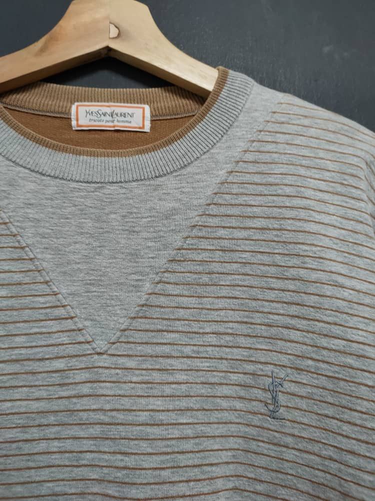 Yves Saint Laurent YSL Stripes Crewneck Jumper Size M / US 6-8 / IT 42-44 - 3 Thumbnail