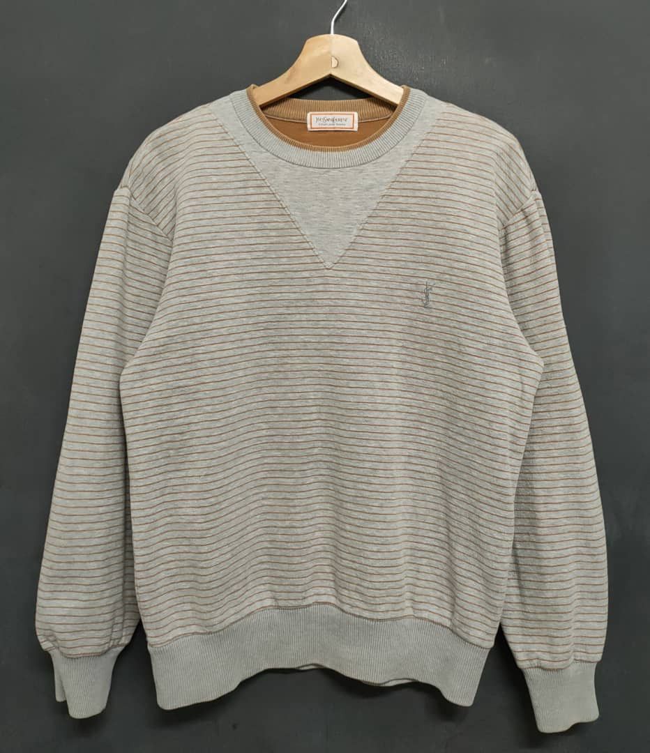 Yves Saint Laurent YSL Stripes Crewneck Jumper Size M / US 6-8 / IT 42-44 - 1 Thumbnail