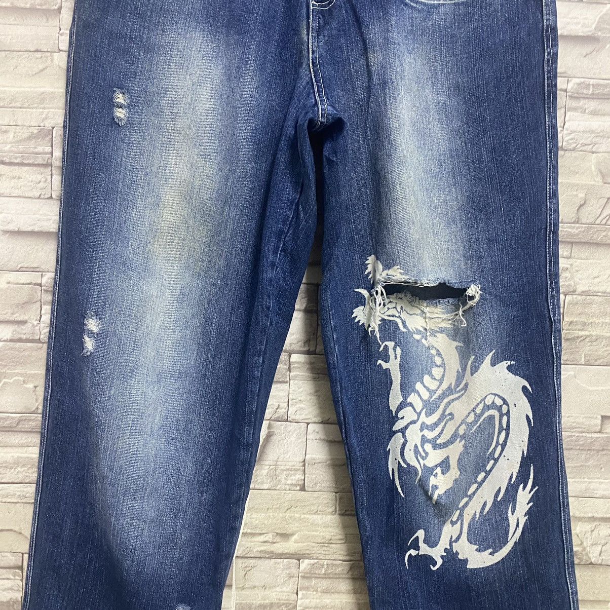 Dogtown Vintage Dogtown Black Dragon Denim Baggy Jeans Size US 33 - 8 Thumbnail