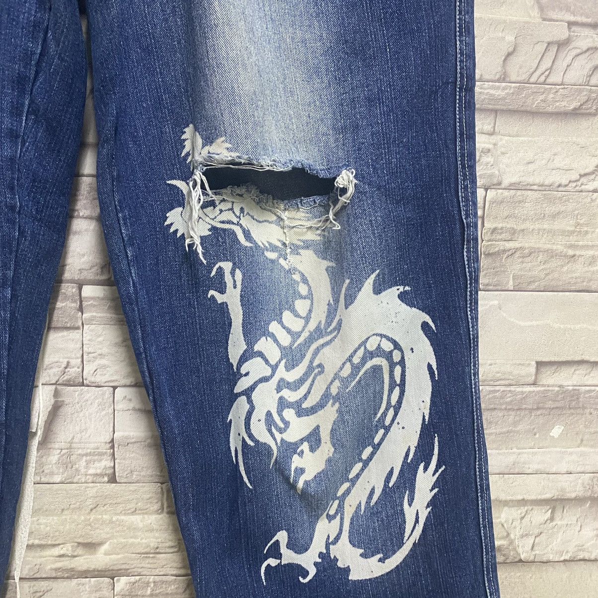Dogtown Vintage Dogtown Black Dragon Denim Baggy Jeans Size US 33 - 10 Thumbnail