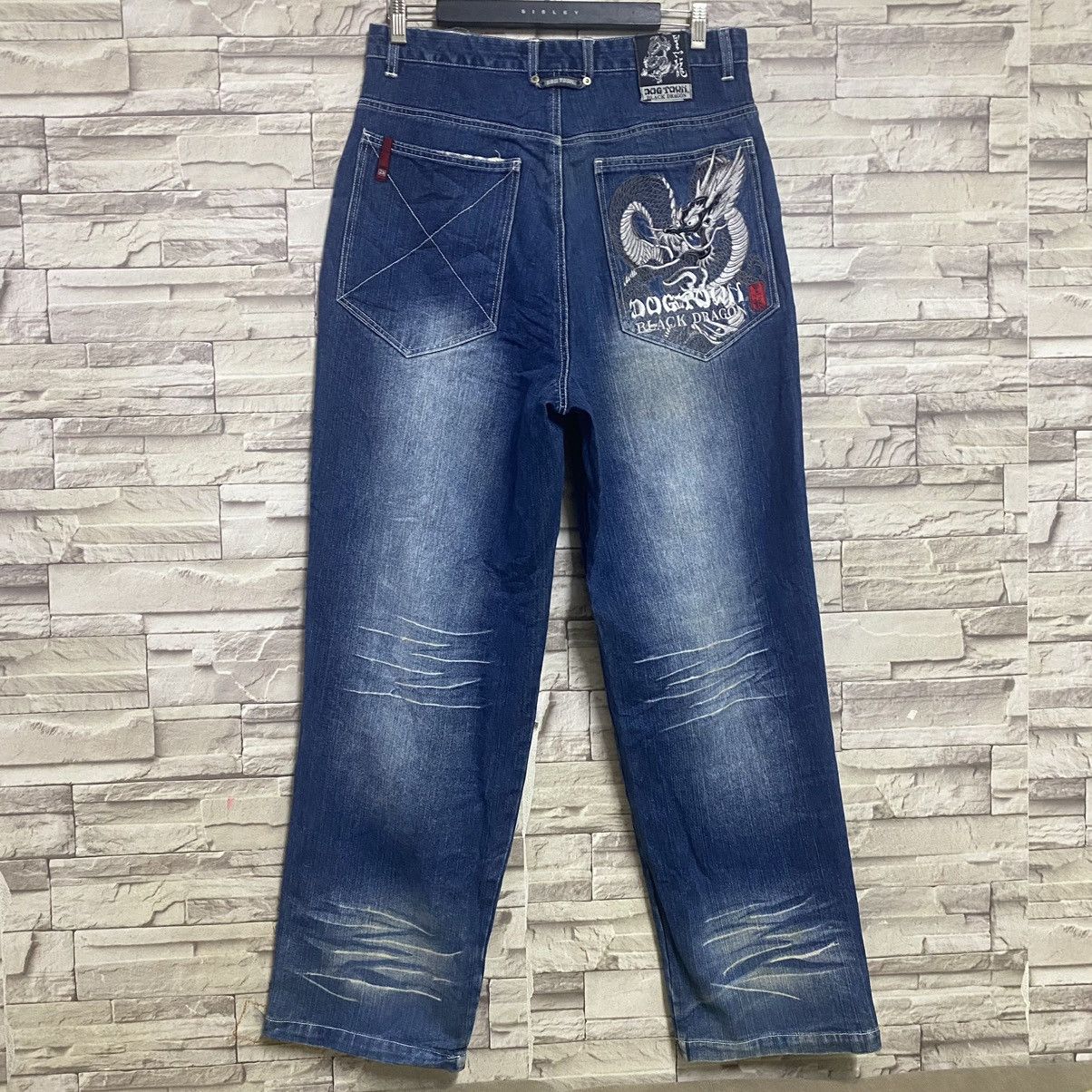Dogtown Vintage Dogtown Black Dragon Denim Baggy Jeans Size US 33 - 13 Thumbnail