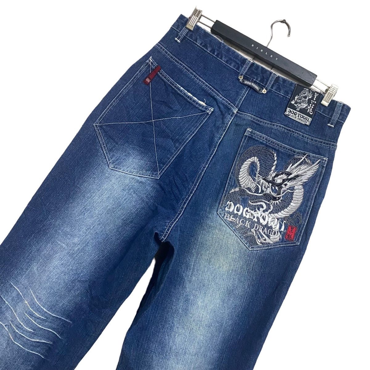 Dogtown Vintage Dogtown Black Dragon Denim Baggy Jeans Size US 33 - 3 Thumbnail