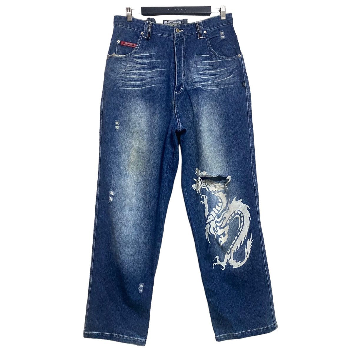 Dogtown Vintage Dogtown Black Dragon Denim Baggy Jeans Size US 33 - 2 Thumbnail