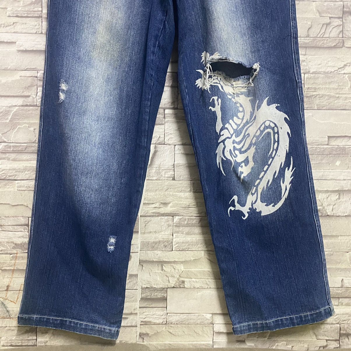 Dogtown Vintage Dogtown Black Dragon Denim Baggy Jeans Size US 33 - 9 Thumbnail