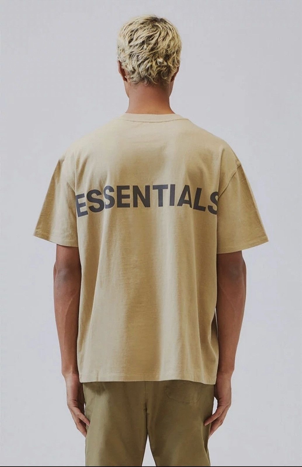 Fear of God Essentials ss19 twill reflective logo tee | Grailed