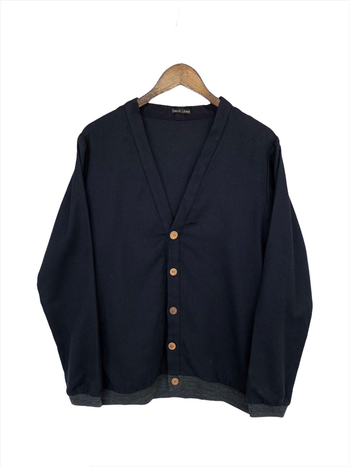 Frank Leder Frank Leder 🇩🇪 Minimal 2 Tone Wool Button Cardigan Size US M / EU 48-50 / 2 - 3 Thumbnail