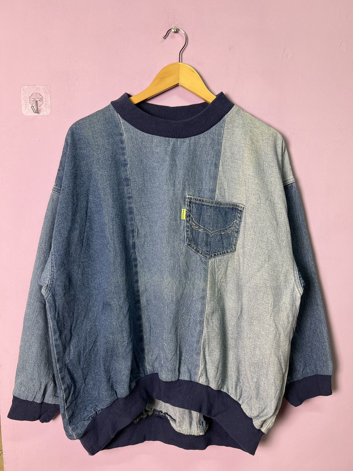 Japanese Brand 🔥Rare Rodeo Crown Denim Pocket Sweatshirts Size US XL / EU 56 / 4 - 1 Thumbnail