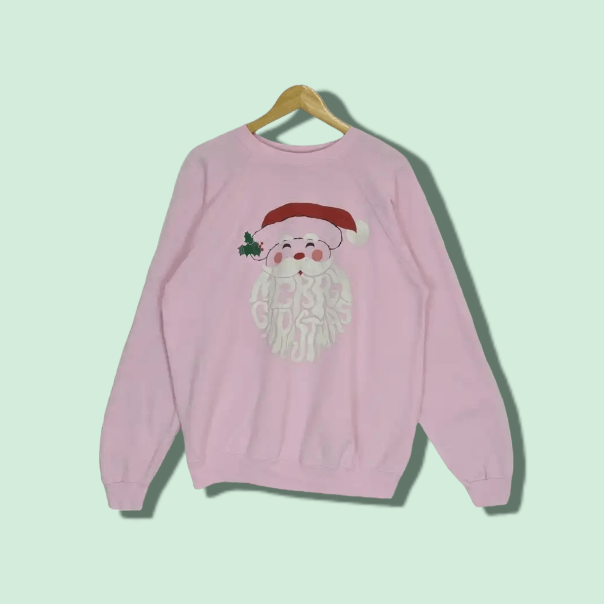 Hanes Vintage 80's HANES Santa Claus Merry Christmas Sweatshirt Size US XL / EU 56 / 4 - 1 Thumbnail