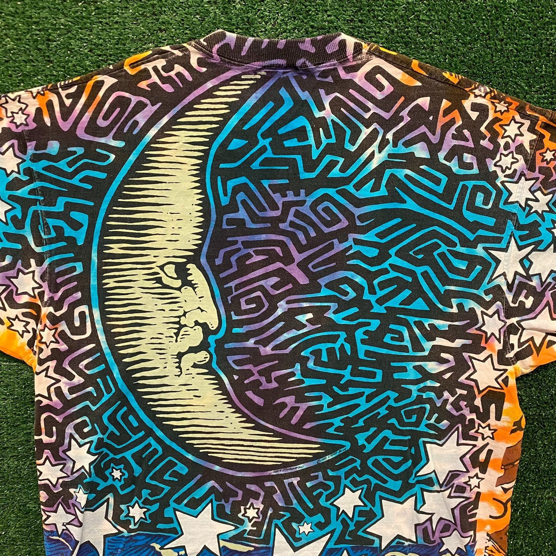 Liquid Blue Crazy Vintage 90s Baggy Liquid Blue Zodiac Sun AOP T-Shirt Size US L / EU 52-54 / 3 - 4 Thumbnail
