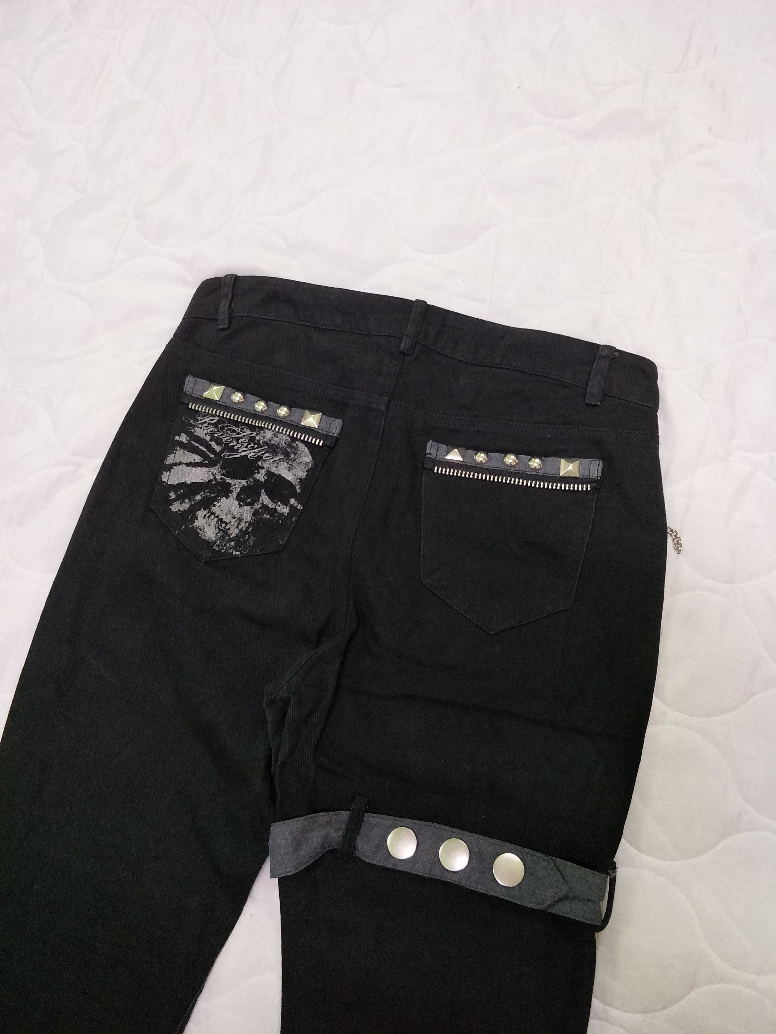 Hysteric Glamour Sexpot Revenge Slim Fit Bondage Black Denim Punk Rock Size US 31 - 7 Thumbnail