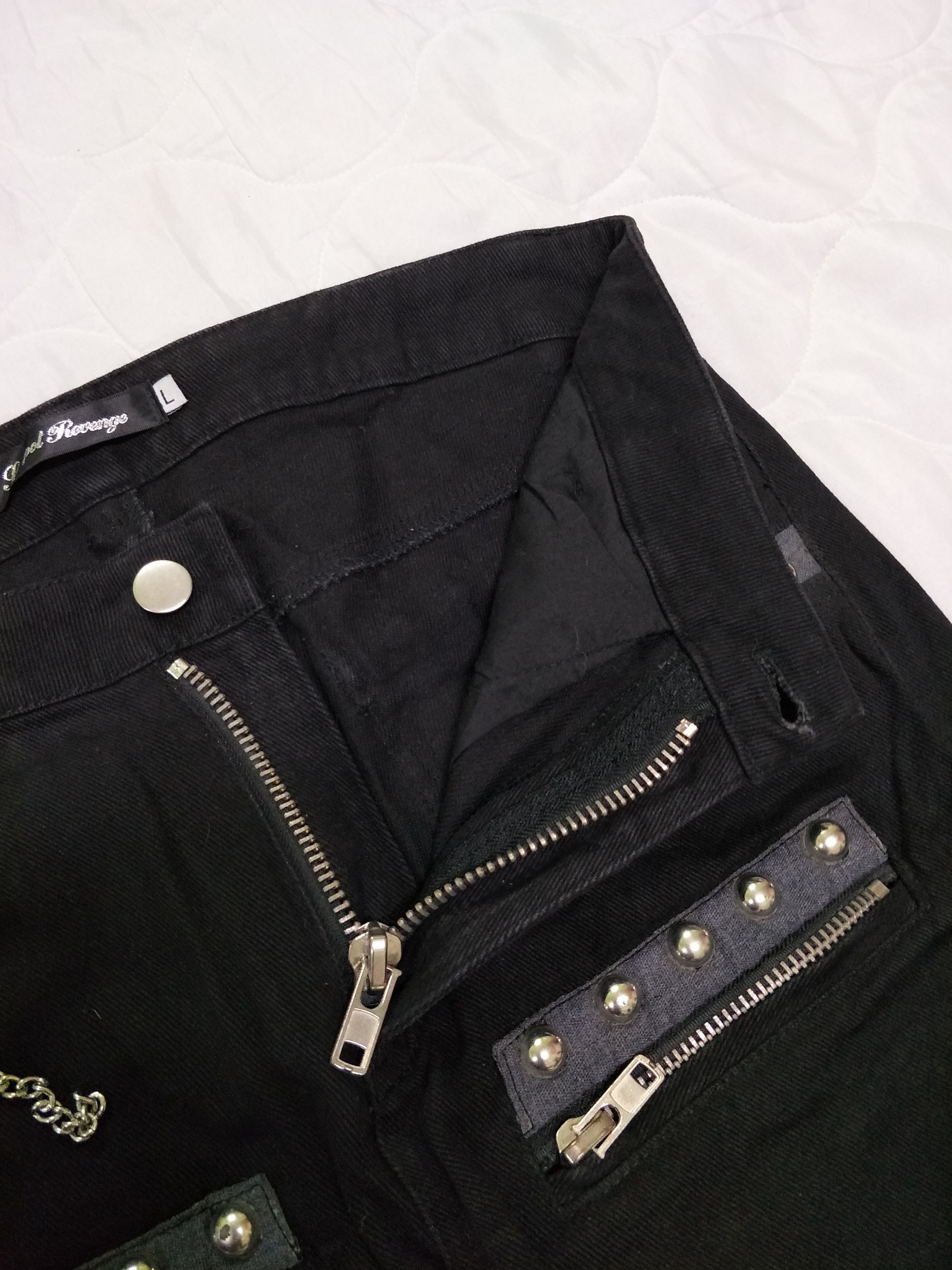 Hysteric Glamour Sexpot Revenge Slim Fit Bondage Black Denim Punk Rock Size US 31 - 4 Thumbnail