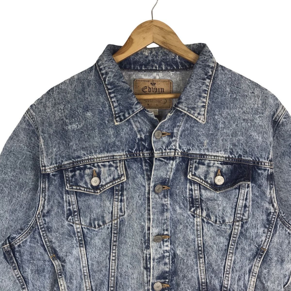 Edwin × Vintage Vintage Edwin Acid Wash Trucker Jacket Size US M / EU 48-50 / 2 - 2 Thumbnail