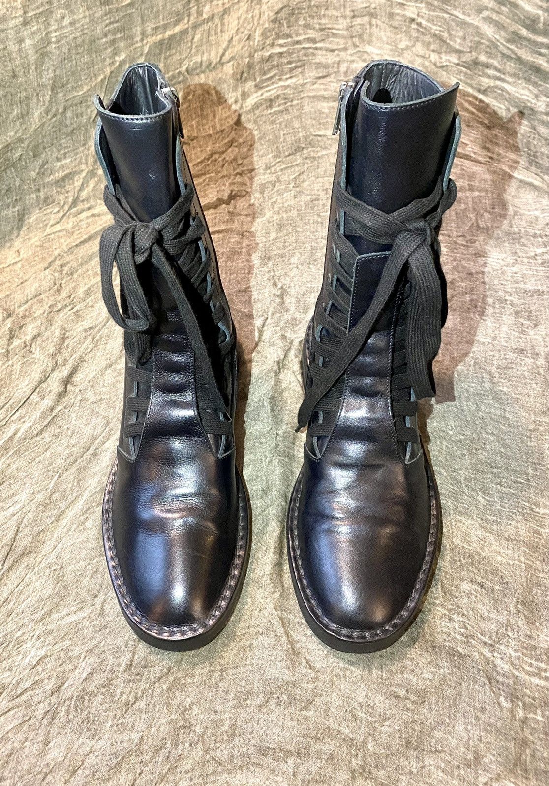 Ann Demeulemeester Ann Demeulemeester black leather boots double lace 41 Size US 11 / IT 41 - 6 Thumbnail